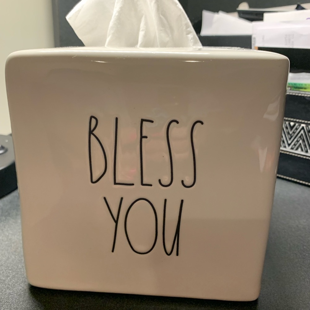 Rae Dunn.Tissue Box Bless You